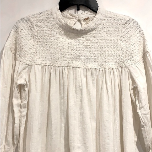 NWT Free People OB Mila Smocked Tunic Top in Ivory - Picture 4 of 9